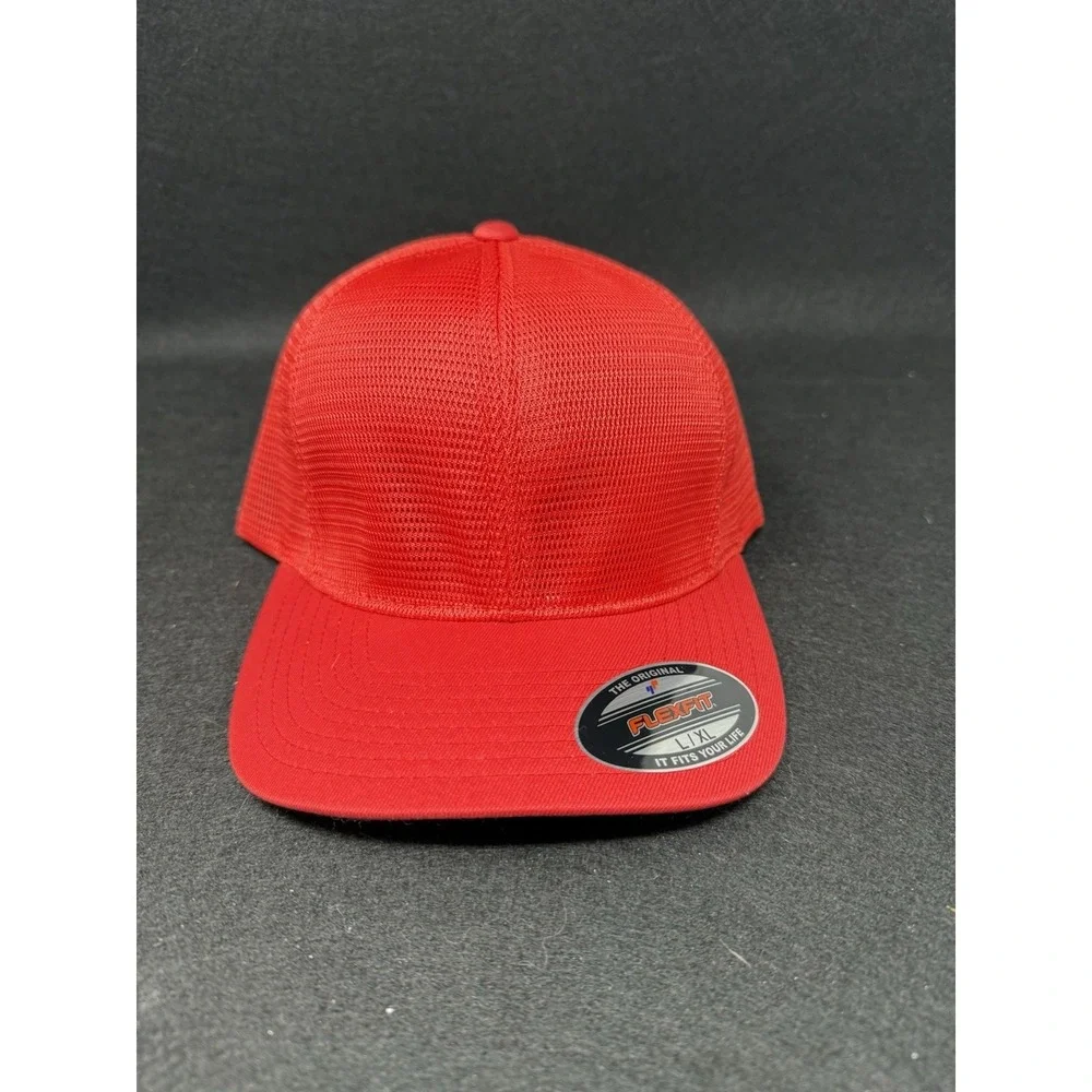 Flexfit Trucker Hat Red Mesh Back Cap L XL Blank Yupoong lot of 6